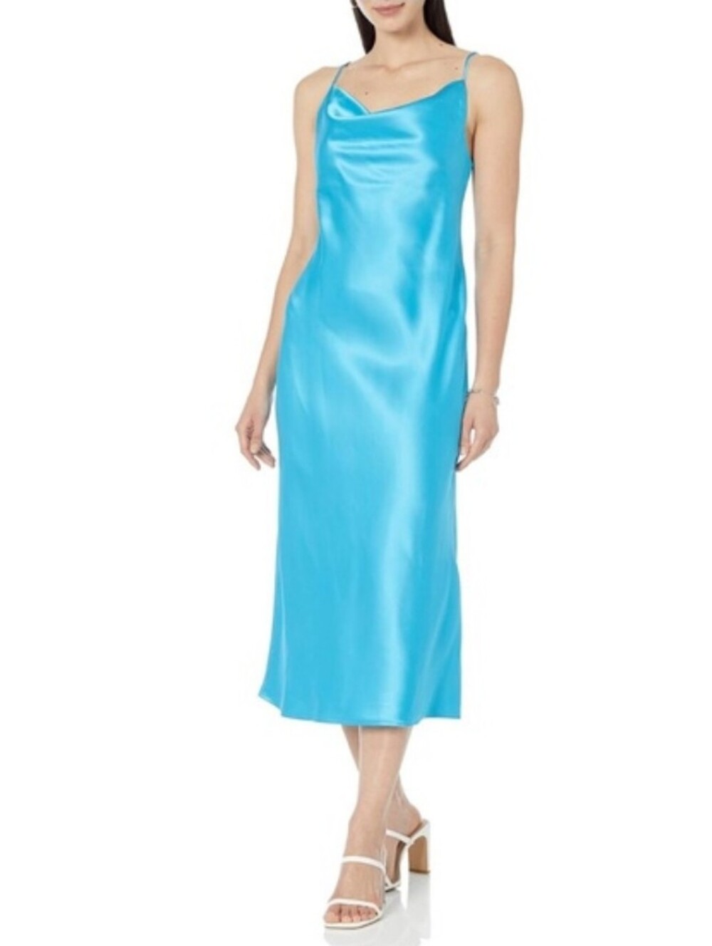 The Drop Slip Dress in Aqua